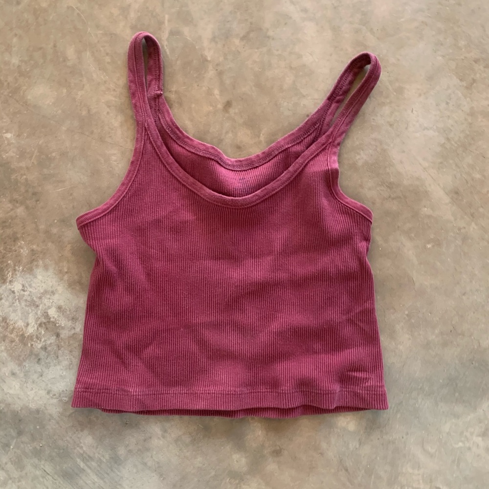 brandy cropped rib tank